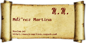 Müncz Martina névjegykártya